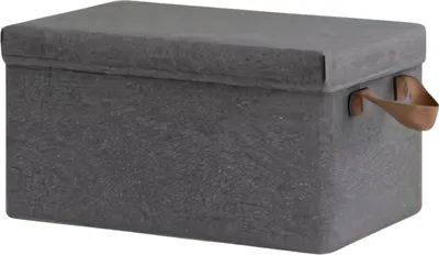 Immagine prodotto di Set di 5 scatole portaoggetti - 20 L - Scatole pieghevoli in tessuto con coperchio e maniglia - Per vestiti, biancheria da letto e giocattoli