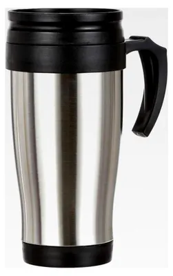 Produktbild von Edelstahl Reisebecher – Kaffeebecher 400ml - Isolierbecher mit Griff, dicht und auslaufsicher
