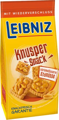 Produktbild von Leibniz Knusper Snack mit karamellisierten Erdnüssen Crunch 175g