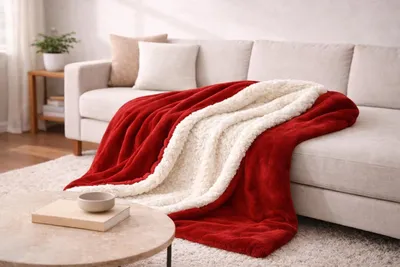 Zdjęcie produktu dla Koc polarowy 150x200 cm, dwustronny, 430 GSM, na kanapę