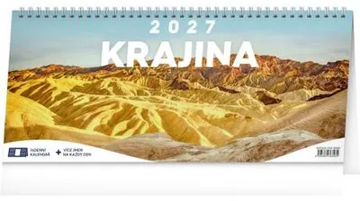 Immagine prodotto di NOTIQUE Calendario da tavolo "Paesaggio" 2027 – Calendario bisettimanale, 33 x 14,5 cm