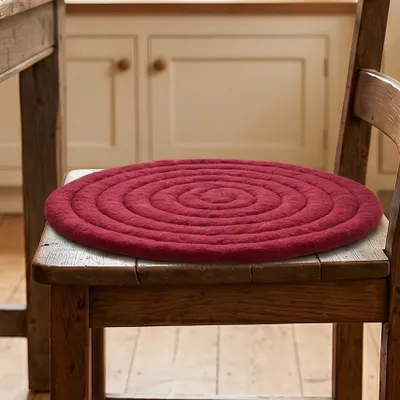 Produktbild von Filz Stuhlauflage, Sitzkissen, Gesteppte Filzkissen - Rot, Wolle, 1,5*35*35 cm, Meditationskissen & Sitzkissen