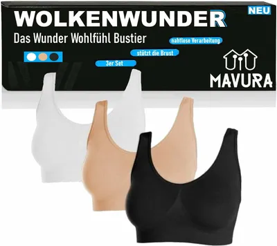 Produktbild von WOLKENWUNDER Das Wunder feel-good bustier bezszwowy biustonosz zastępczy bez fiszbin zestaw 3: XXL Kategoria rozmiaru: XXL