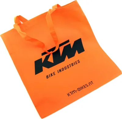Produktbild von KTM Bike Industries Tragetasche, Tasche, Beutel in orange mit schwarzem Logo, 38 x 42 cm, 100% Polyester