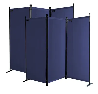 Produktbild von 2 Stück Paravent 3 Teilig 170 x 165 cm Blau - Garten & Balkon Sichtschutz Stellwand Innen & Außen - Raumteiler Trennwand Faltbar Blickdicht & Wetterfest