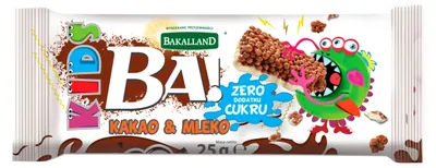 Obrázok produktu pre Bakalland Ba! Detská tyčinka s kakaom a mliečnymi cereáliami 25 g