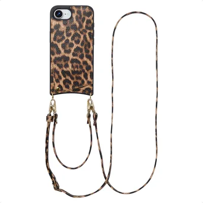 Immagine prodotto di Selencia Nova Custodia per cellulare con cordino e portacarte iPhone 16e - Leopardo