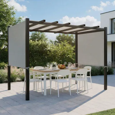 Obrázek produktu pro Vodotěsná pergola, náhradní plachta pro venkovní altán, sluneční clona, květináče, zahradní altán na balkon nebo do zahrady, šedá, 5,2 x 2 m