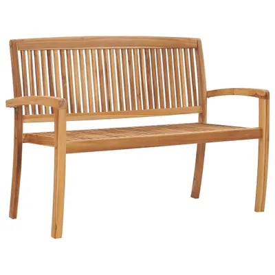 Immagine prodotto di Panca da giardino impilabile con cuscino 128,5 cm in teak massiccio