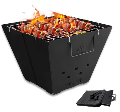 Produktbild von Solidchoice – Tragbarer Campingfeuerkorb – Faltbar mit Tragetasche