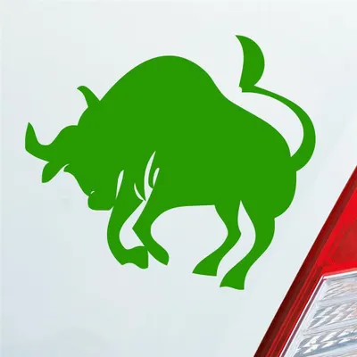 Produktbild von Auto Aufkleber Sternzeichen Stier Bulle Bull PKW Car KFZ Roller 10x9 cm Hellgrün Sticker Heckscheibenaufkleber