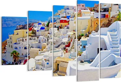 Produktbild von Bild auf Leinwand - Leinwandbild - Griechenland insel tourismus santorini - 150x100cm - Wand Bild - Wanddeko - Leinwanddruck - Bilder - Kunstdruck - Leinwand bilder - Wandkunst - EG150x100-2651