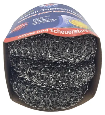Produktbild von Metall-Topfreiniger 3er-Set Scheuerschwamm Metallschwamm Reinigungsschwamm Grillreiniger Küchenreiniger