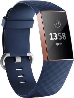 Immagine prodotto di Jumada's - Bracciale per Fitbit Charge 3 & 4, modello "Sport Waffle" - Blu scuro - Taglia: ML - Cinturino per orologio, bracciale