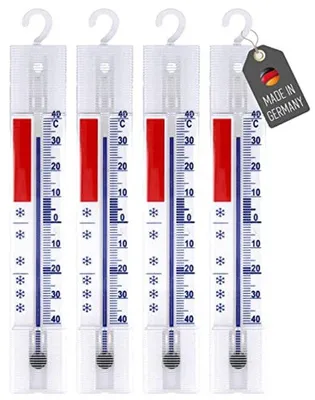 Produktbild von Famanu Kühlschrankthermometer-Set, 4 Stück, analoge Temperaturregelung - ideal für Kühlschrank und Gefrierfach