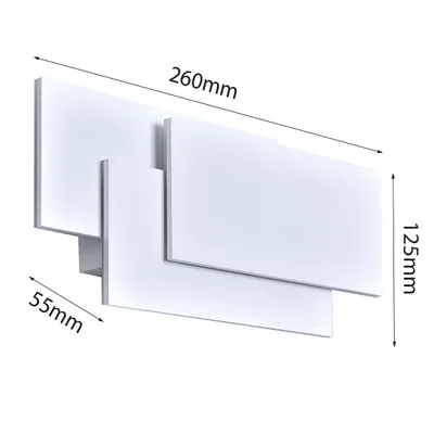 Imagen del producto de Lámpara de pared interior LED, diseño rectangular, color blanco, 12W, 1560 lúmenes, luz blanca cálida (3000K), IP20