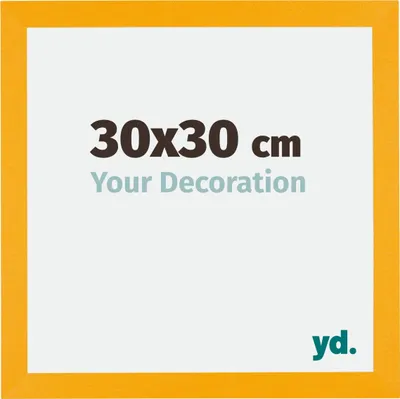 A product image for a picture frame, showing its dimensions and a tagline.