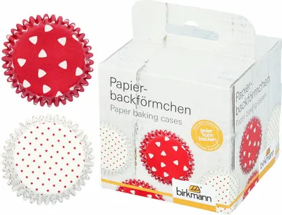 Immagine prodotto di Birkmann Papierbackförmchen, 100 Stück, Backförmchen, Muffinbackform, Muffinform, Rot, Ø 7 cm, 444676