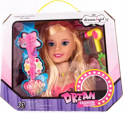 Produktbild von Frisierkopf Schminkkopf für Kinder - Styling Puppe mit Zubehör, Kreatives Spielzeug