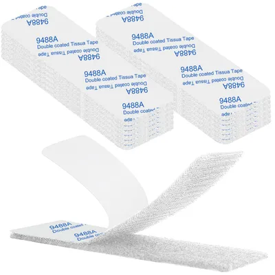 Productafbeelding van Zelfklevend Klittenband Extra Sterk, Dubbellaagse Plakpads 10 Stuks 3 x 10 cm, Wit