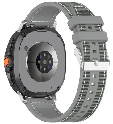 Produktbild von Für Samsung Galaxy Watch 8 / 8 Classic xDfind Hybrid Nylon Geflochtenes Silikon Armband Grau