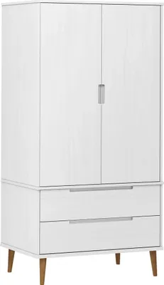 Obrázek produktu pro vidaXL Šatní skříň MOLDE bílá 90x55x175 cm Borovicový masiv