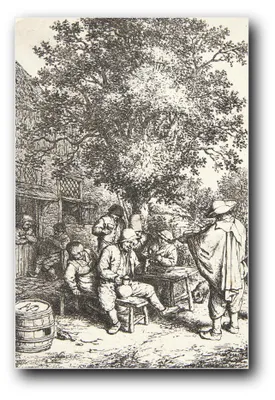 Produktbild von Kunstdruck „Der Geigenspieler und der Drehleierjunge“ von Adriaen van Ostade – 40 x 60 cm – ungerahmt