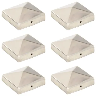 Obrázok produktu pre Pyramídové krytky na plotové stĺpiky 6 ks 81x81 mm nehrdzavejúca oceľ
