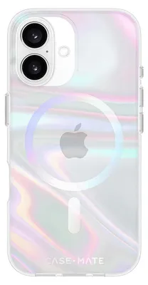 Produktbild von CASE MATE, Hülle iPhone 16 MagSafe Stoßfest Antibakteriell Holo Effekt, Transparent