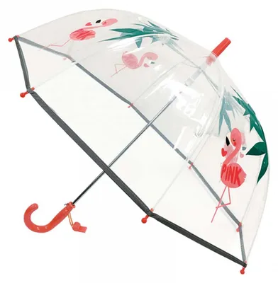 Produktbild von Transparenter Kinderschirm Flamingo Tiny - 71 x 67 cm - Rosa | by SMATI