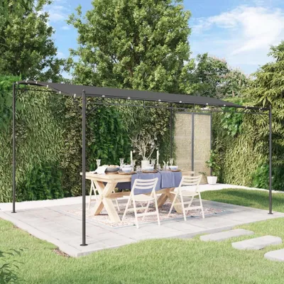 Productafbeelding van De Living Store markies, antraciet, 4x3 meter, 180 g/m², stof en staal