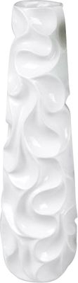 Deko Bodenvase WELLE H. 72cm D. 21cm weiß konisch rund Keramik Formano