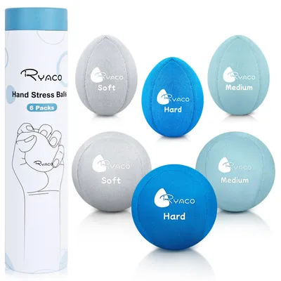 Immagine prodotto di 6 palline antistress per adulti – Palline antistress di diverse dimensioni e spessori