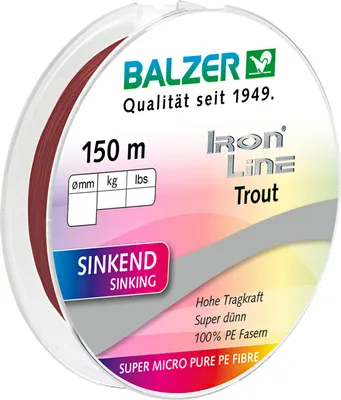 Produktbild von Balzer Ironline Trout, sinkend, 0,06mm, 4,1 kg ,150m geflochtenen Schnur