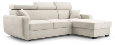 Produktbild von Masseno Ecksofa CASTELLO mit Schlaffunktion L-Form, Sofa mit Bettkasten, Wohnzimmersofa, Couch, Soffa, Bettsofa, Couchgarnitur- Beige, VELO 621