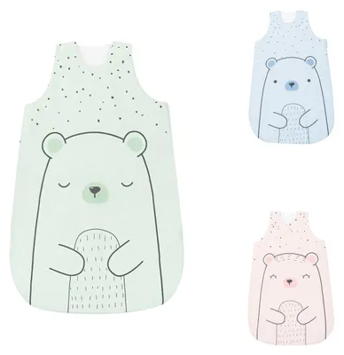 Produktbild von Kikkaboo Babyschlafsack Bär 6-18 Monate Länge 90 cm Baumwolle, Reißverschluss grün