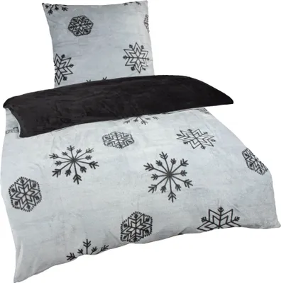 Produktbild von Bettwäsche Cashmere Touch Grau 2 teilig kuschlig weich 135x200 80x80 cm Reißverschluss