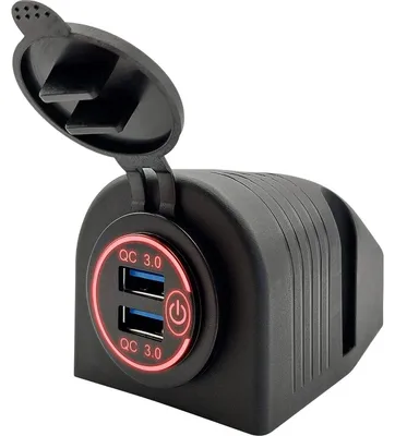 Produktbild von ProRide 12V USB-Aufbau-Steckdose 2 Ports mit Schalter QC3.0 - Rot