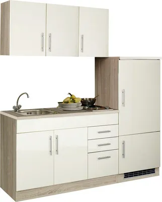 Produktbild von Held Möbel Singleküche mit Geräten Toronto 180 cm creme hochglanz zerlegt 908.6509