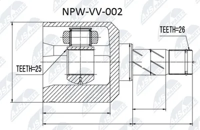 Produktbild von NTY Gelenksatz Antriebswelle Vorne Links für VOLVO V70 I (875, 876) NPW-VV-002