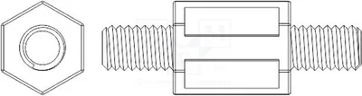 Produktbild von 10x Distanzmuffe mit Gewinde  L: 5mm  Distanzhülsen aus Kuntoff sechskant M3