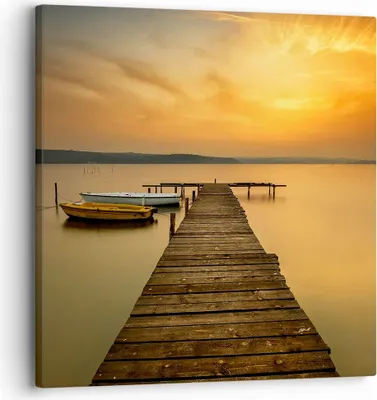 Produktbild von Bild auf Leinwand - Leinwandbild - See Brücke - 30x30cm - Wand Bild - Wanddeko - Wandbilder - Leinwanddruck - Bilder - Kunstdruck - Wanddekoration - Leinwand bilder - Wandkunst - AC30x30-3673