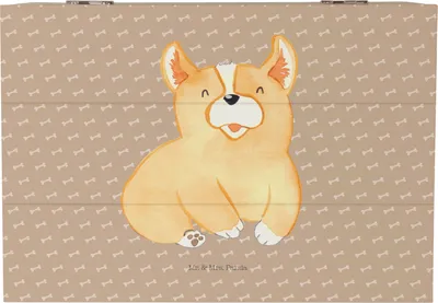 Produktbild von Mr. & Mrs. Panda Geschenkbox Corgie 22 x 15 cm - Hundeglück - Geschenk, Motivation, Sprüche, Welsh Pembroke, Hund, Kiste mit Deckel, Schatzkiste, Bellen, Spruch, fotobox