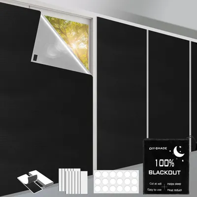 Verdunkelungsrollo 300x145 cm, ohne Bohren, zuschneidbar, mit Klettband
