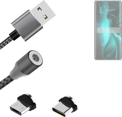 Produktbild von K-S-Trade Hochwertiges Magnet-Lade-kabel Sync-Kabel Daten-Kabel für Lava Blaze Curve mit USB-Typ-C-Anschluss und Micro-USB-Anschluss 2A bis zu