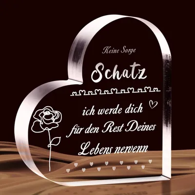 Produktbild von Acryl Block Puzzle Herzförmig Valentinstag Geschenk für Sie Frau Freundin Jahrestag Geburtstag 3,9x3,9x0,4 Zoll