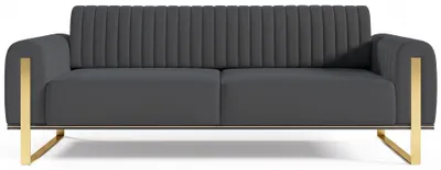 Produktbild von Selsey Parissa - Sofa, Samt Grau goldene Füße, 228 cm