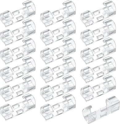 Produktbild von 100 Stück selbstklebende Kabelklemmen Drahtbefestigungsgeräte mit starkem Acrylkleber, transparente Kabelorganisatoren für Kabelmanagement (3.3cm x 1.3cm)