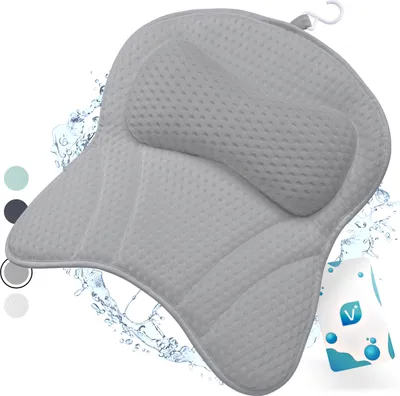 Produktbild von Vesta+ Badewannenkissen L mit Saugnäpfen, Badekissen  als Badewannenkissen Nacken & Nackenkissen Badewanne, Badekissen für Badewanne, Badewannen Kissen & Duschkissen Badewanne