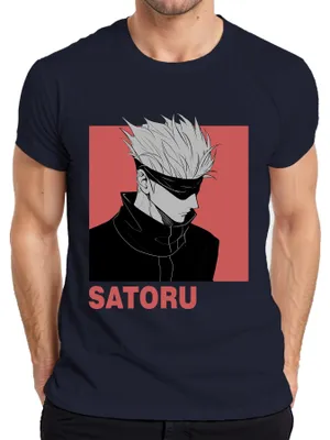 Produktbild von SATORU GOJO Jujutsu Kaisen Anime Ästhetik Fan Geschenk Augenbinde Herren T-Shirt, Navy, L